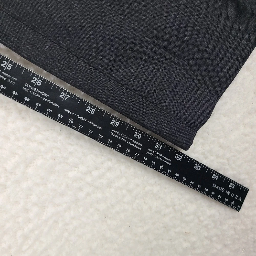 Banana‎ Republic Dress Pants Mens 38 x 32 Dark Gray Plaid Classic Fit Slacks